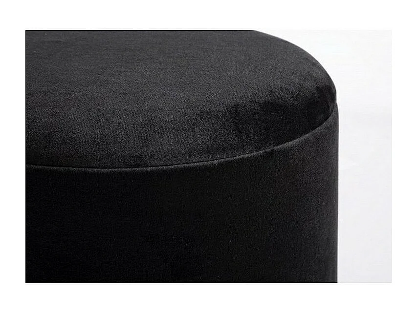 Pouf de rangement effet velours noir - POLINA
