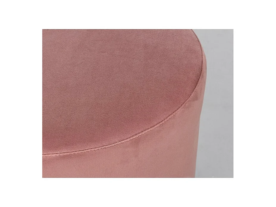 Pouf effet velours rose antique avec bande dorée - LUCILLA