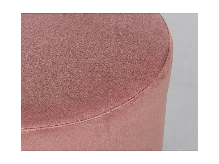 Pouf effet velours rose antique avec bande dorée - LUCILLA