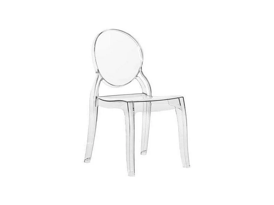 Lot de 6 chaises médaillon IMPÉRATRICE style Louis XVI en polycarbonate transparent
