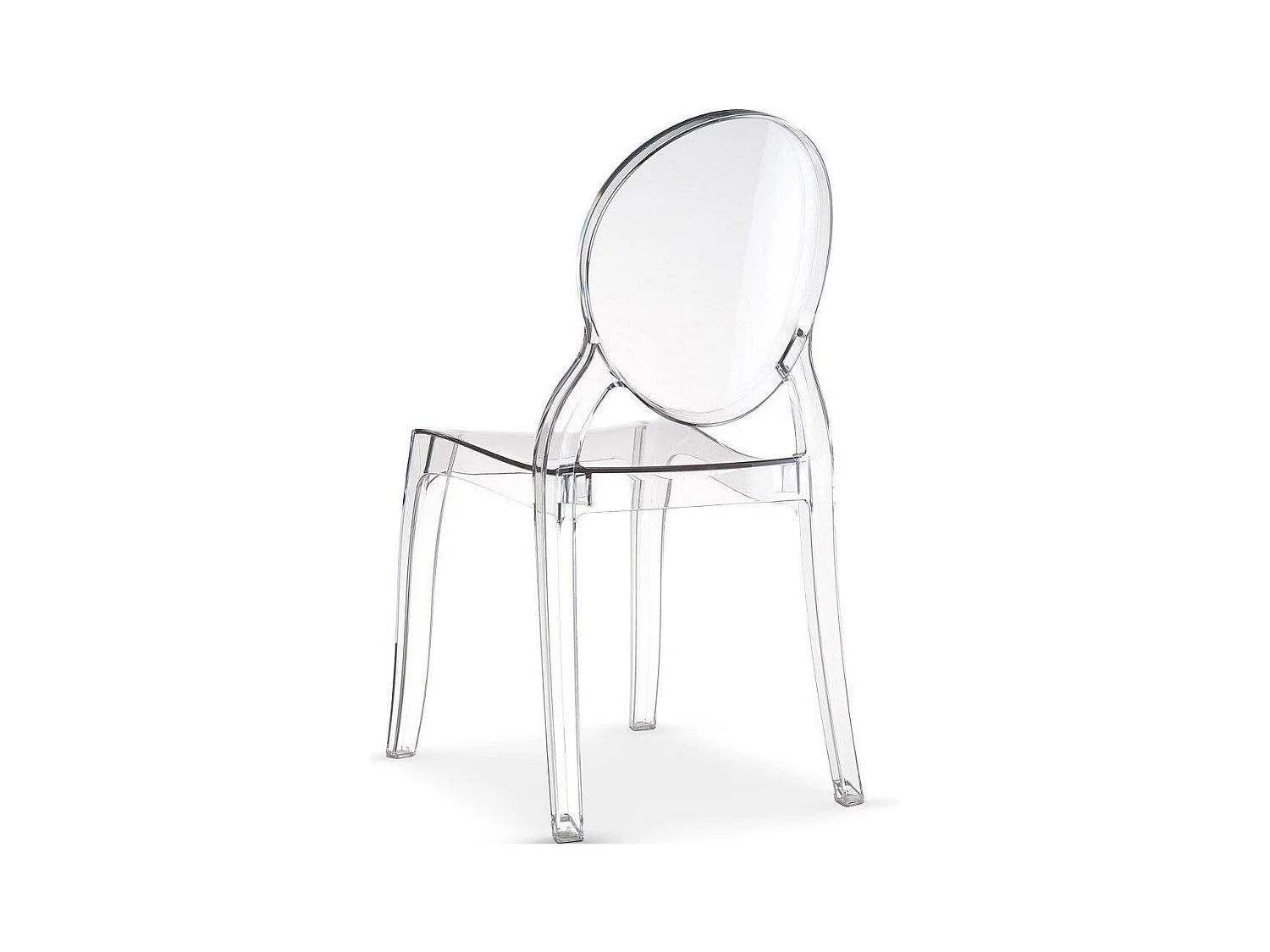 Lot de 6 chaises médaillon IMPÉRATRICE style Louis XVI en polycarbonate transparent