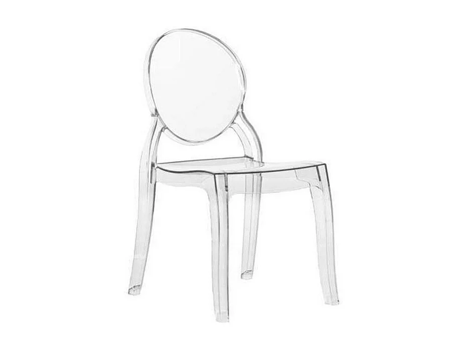 Lot de 6 chaises médaillon IMPÉRATRICE style Louis XVI en polycarbonate transparent