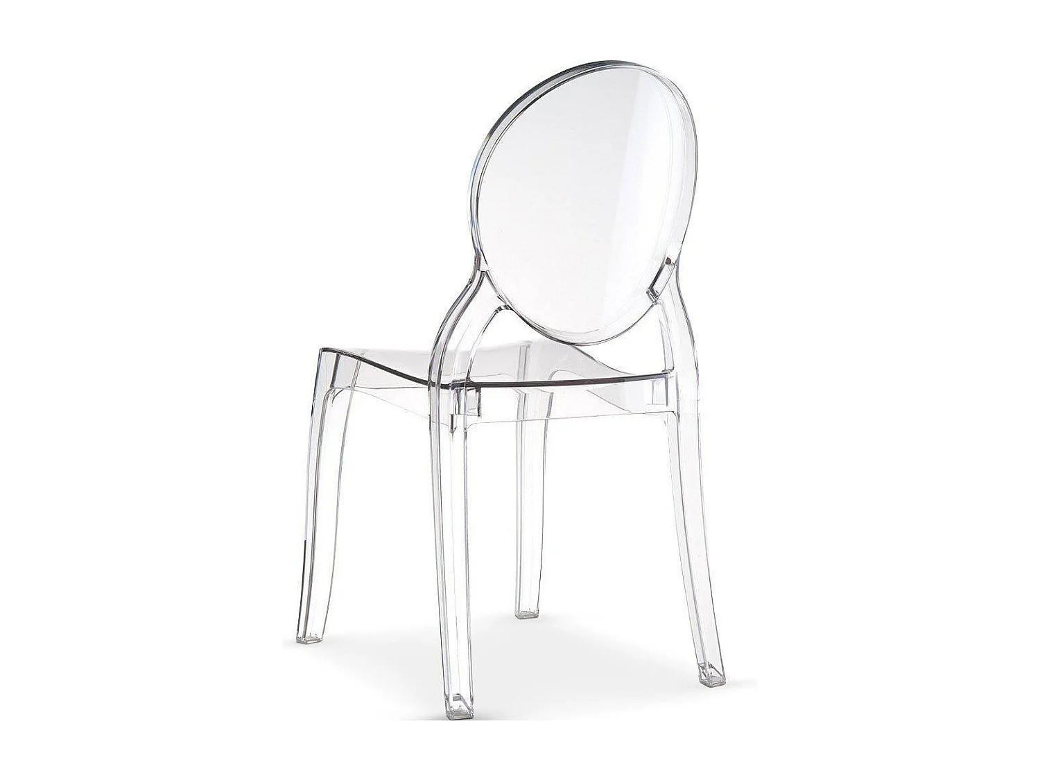 Lot de 6 chaises médaillon IMPÉRATRICE style Louis XVI en polycarbonate transparent