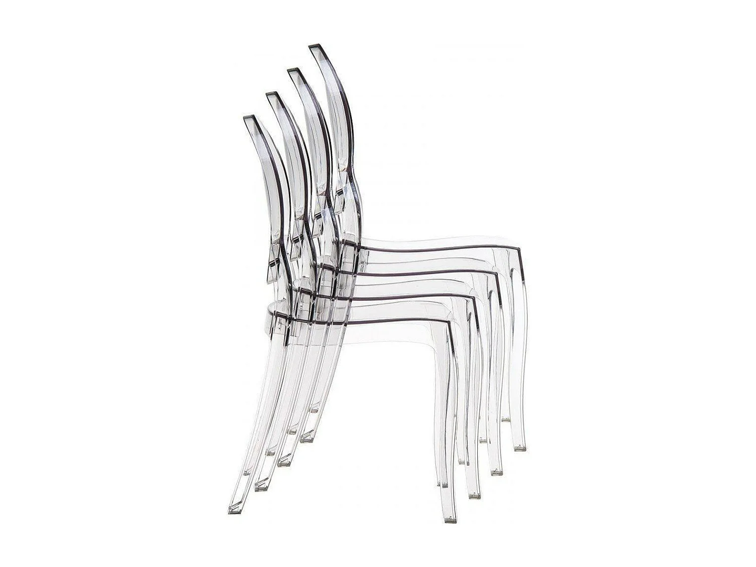 Lot de 6 chaises médaillon IMPÉRATRICE style Louis XVI en polycarbonate transparent