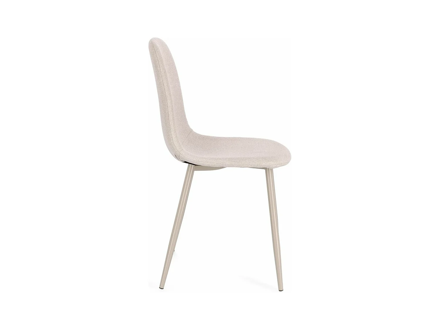 Lot de 4 chaises en tissu beige et acier - IRELIA