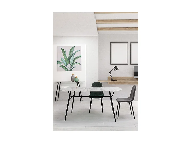 Lot de 4 chaises en velours gris - IRELIA