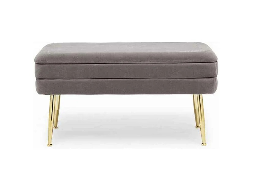 Banc de rangement gris 80x38x42 cm - PAVLINA