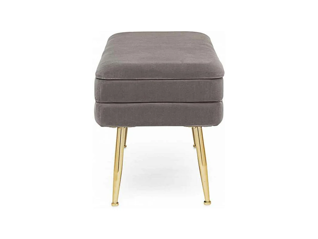 Banc de rangement gris 80x38x42 cm - PAVLINA