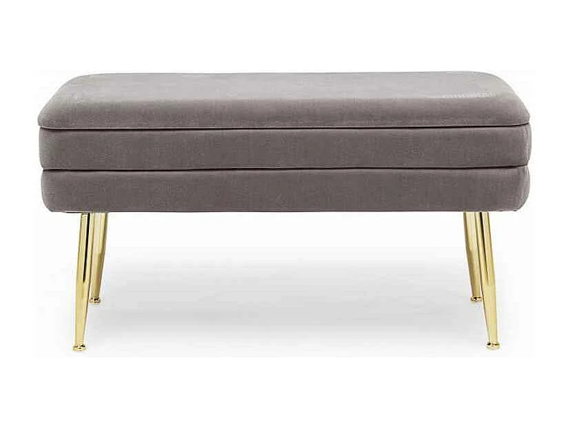 Banc de rangement gris 80x38x42 cm - PAVLINA