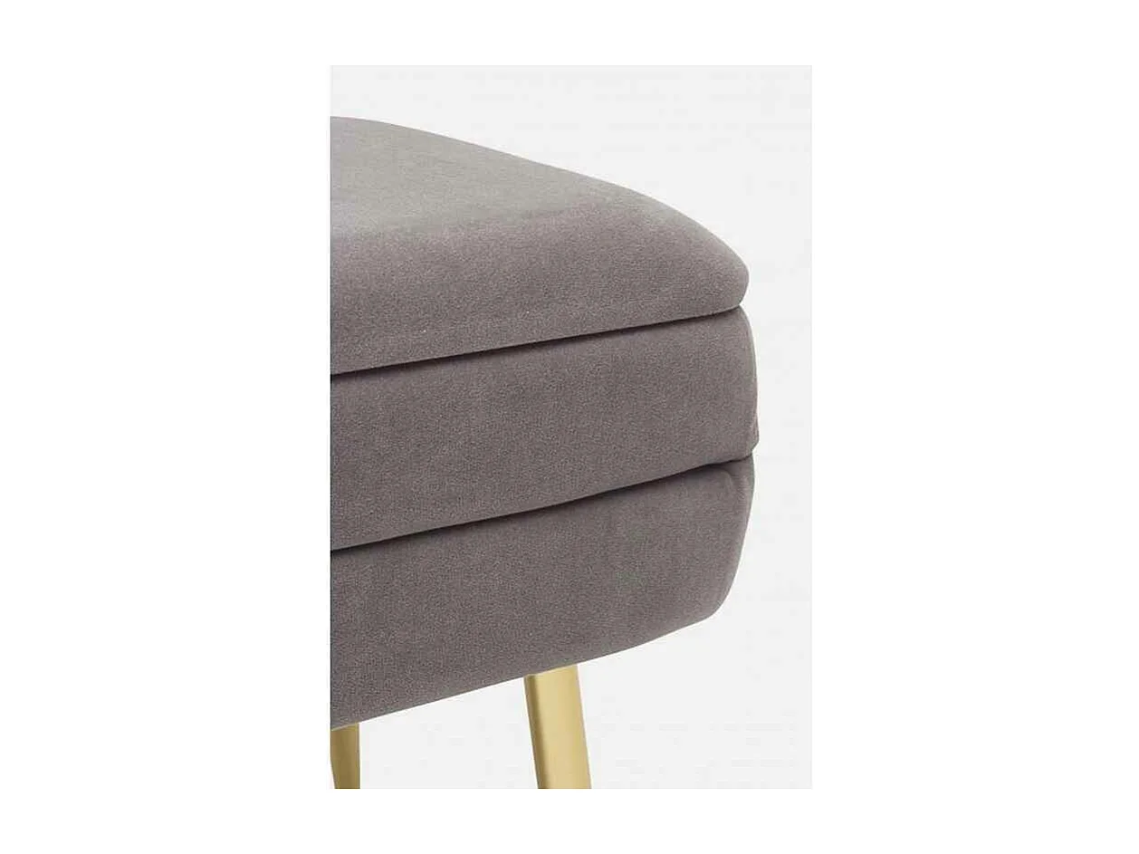 Banc de rangement gris 80x38x42 cm - PAVLINA