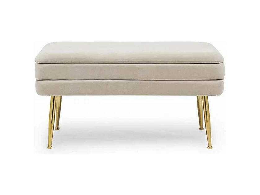 Banc de rangement beige 80x38x42 cm - PAVLINA