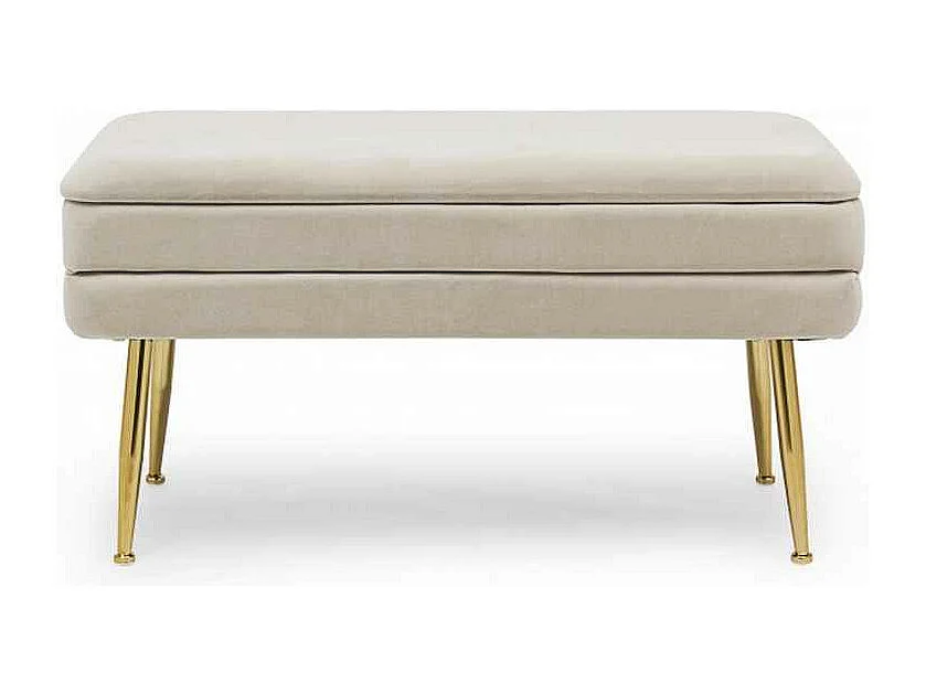 Banc de rangement beige 80x38x42 cm - PAVLINA