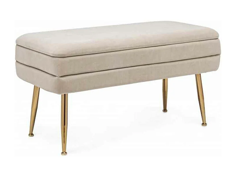 Beige Aufbewahrungsbank 80x38x42 cm - PAVLINA