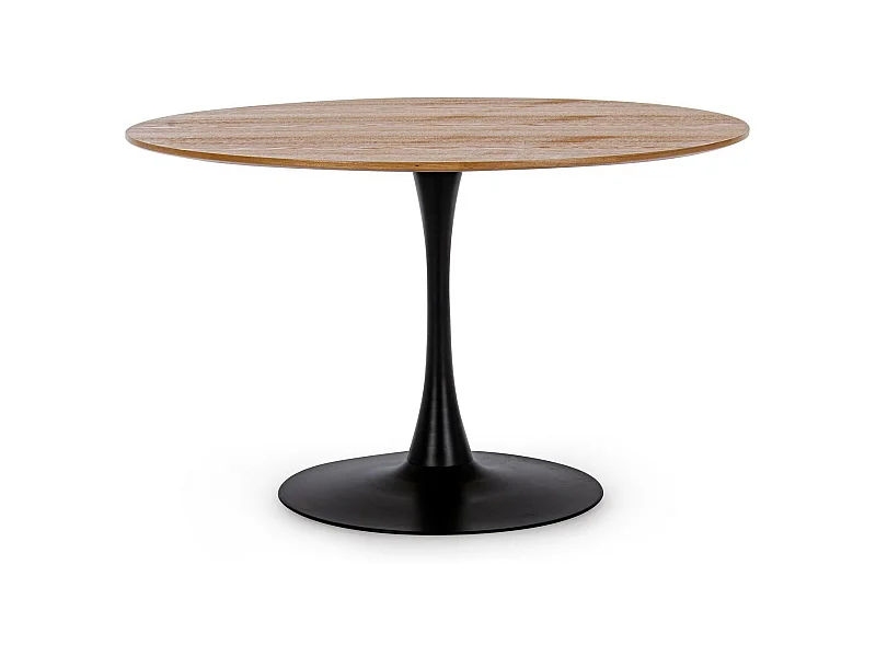 Tafel eiken zwart voet rond 120×75 cm - BLOOM
