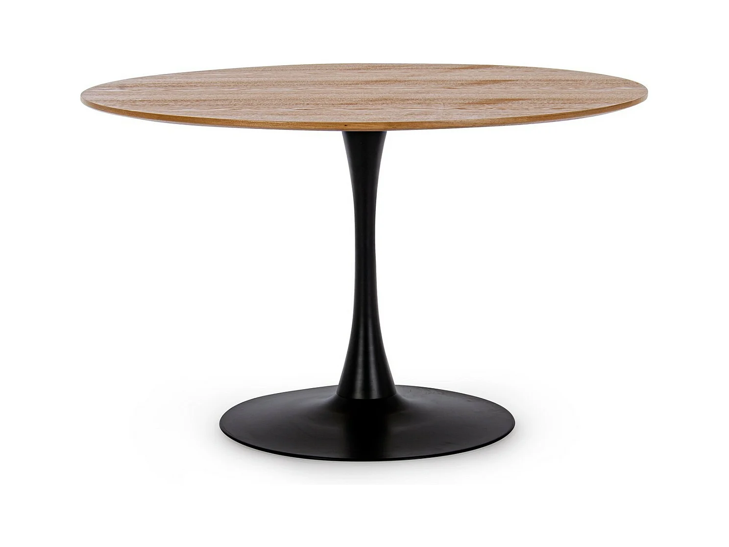 Table chêne base noire ronde 120×75 cm - BLOOM