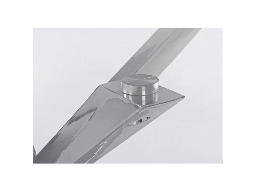 Rechteckiger Glastisch mit verchromtem Stahlbein 160X90 cm - MAY