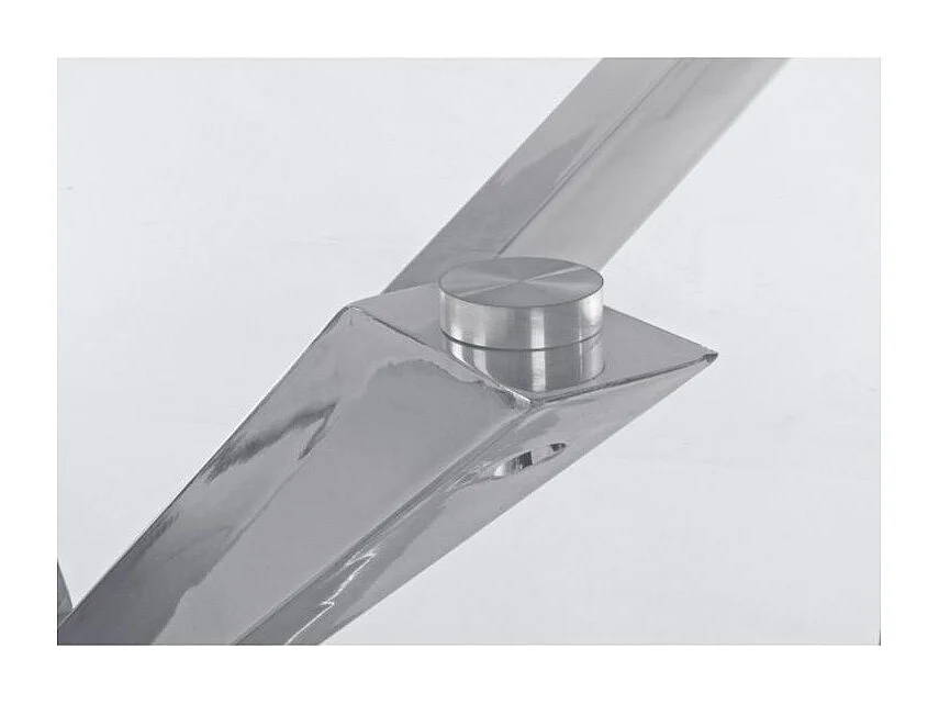 Table rectangulaire en verre avec pied en acier chromé 160X90 cm - MAY