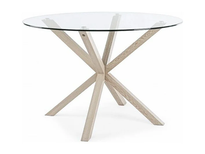 Runder Glastisch mit Naturbein Durchmesser 114 cm - MAY