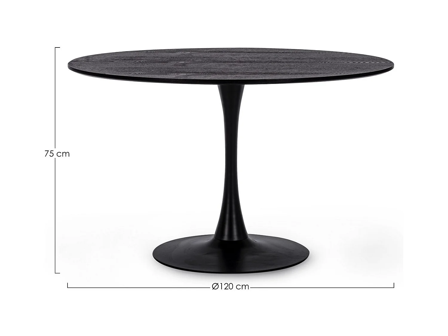 Table ronde noire 120×75 cm - BLOOM