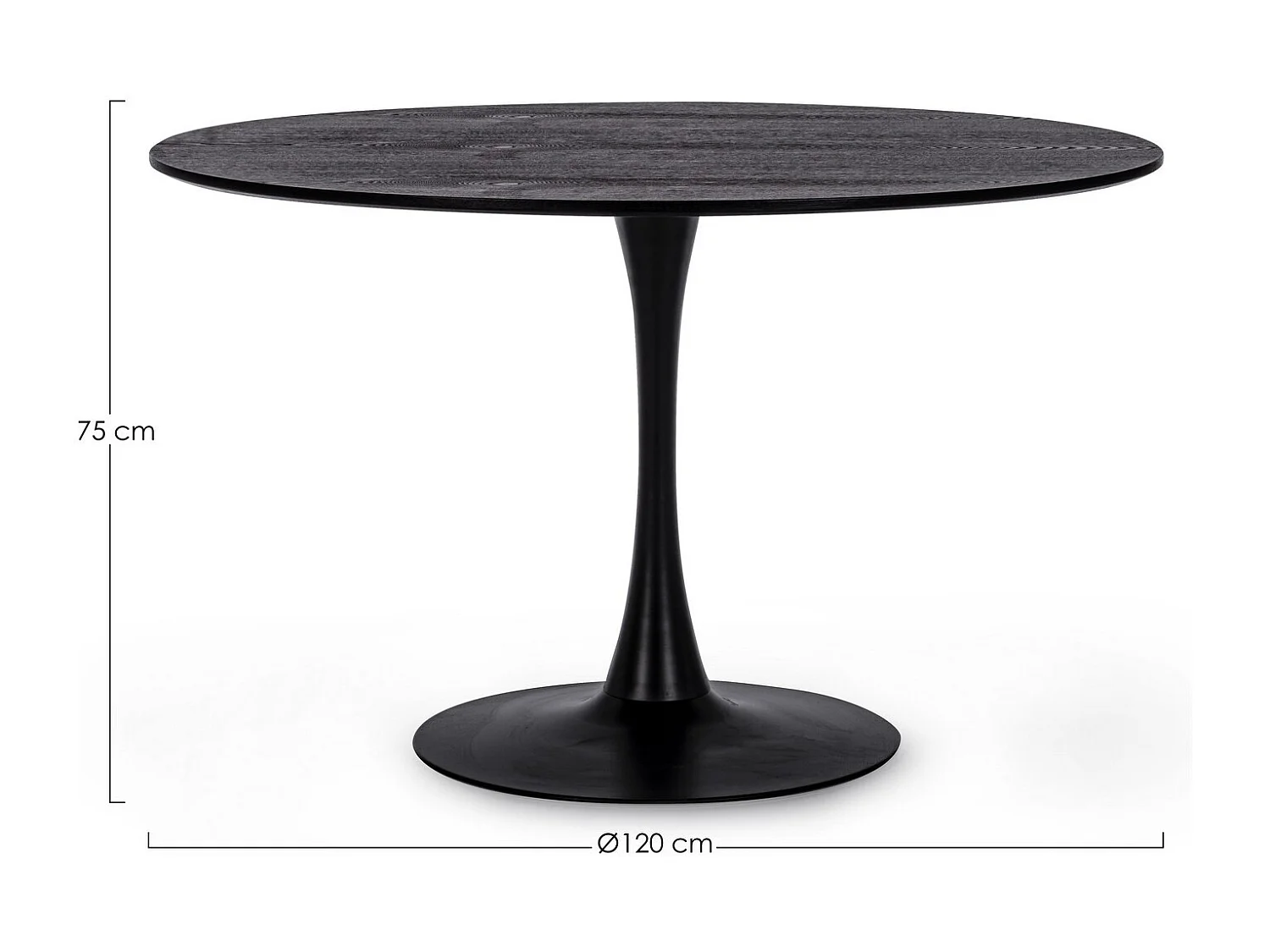 Tavolo nero tondo 120×75 cm - BLOOM