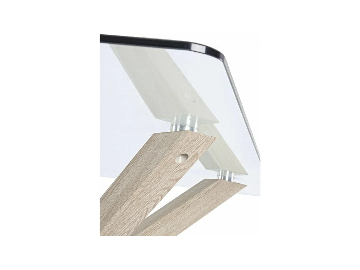 Rechteckiger Glastisch mit Naturbein 160X90 cm - MAY