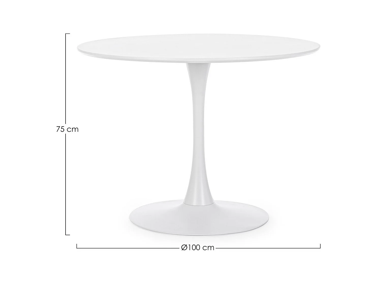 Table ronde blanche 100×75 cm - BLOOM