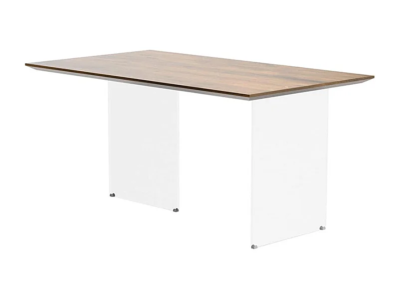 Tafel in massief knoestig eiken, glazen frame, 250x100 cm - PARIOLI
