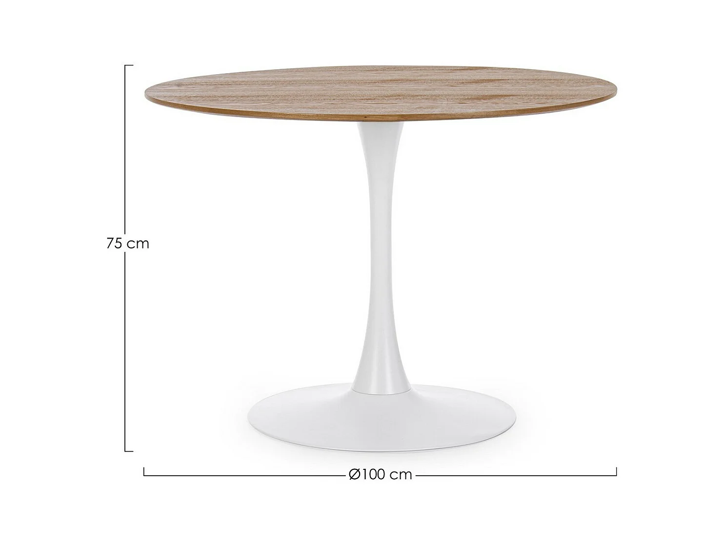 Table ronde en chêne 100×75 cm - BLOOM