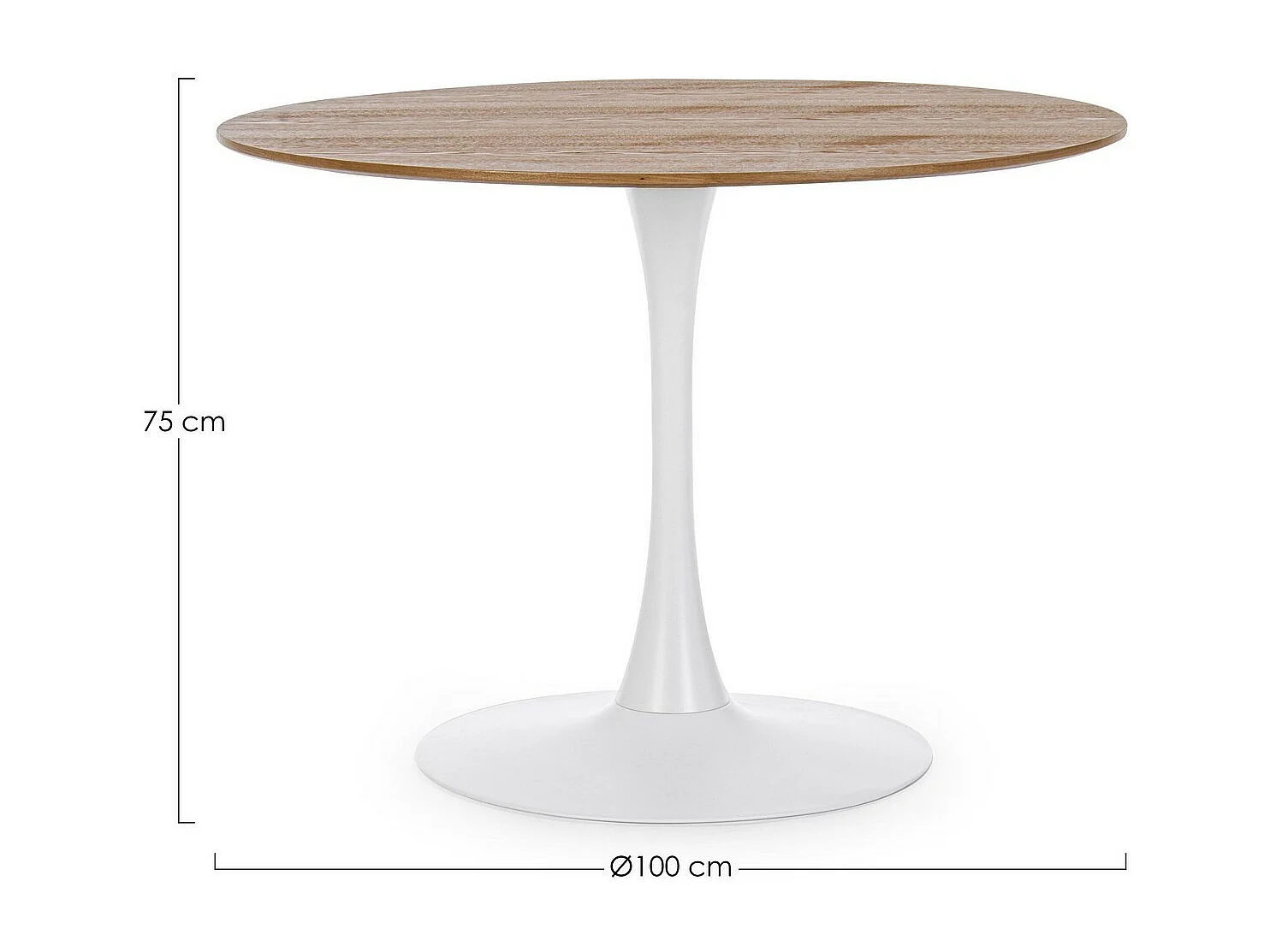 Ronde eiken tafel 100×75 cm - BLOOM
