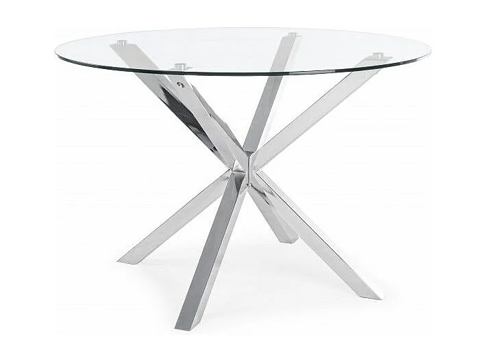 Table ronde en verre avec pied en acier diamètre 114 cm - MAY