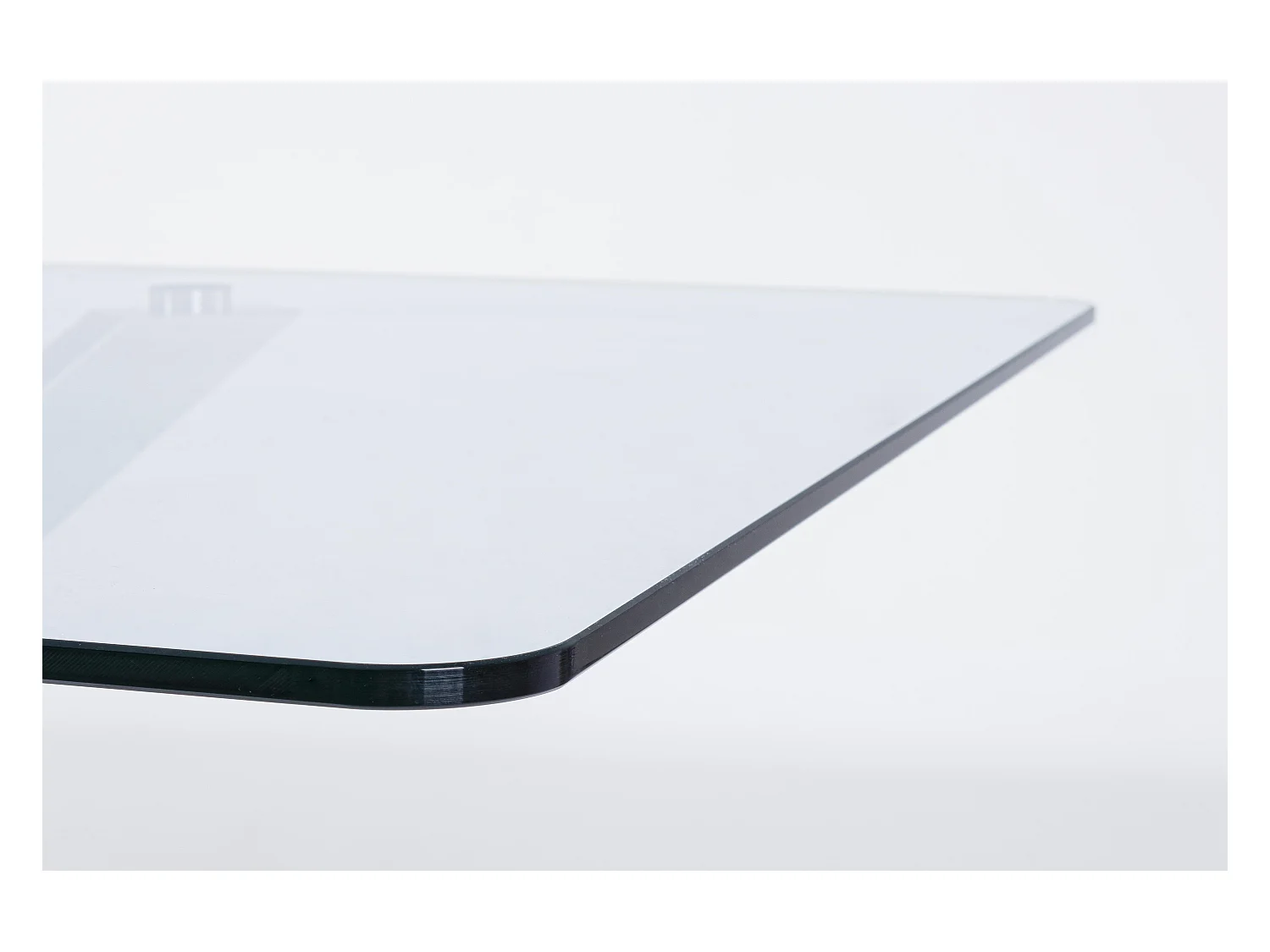 Rechteckiger Glastisch mit gekreuzten Beinen, Stahl weiß 160×90 cm - MAY