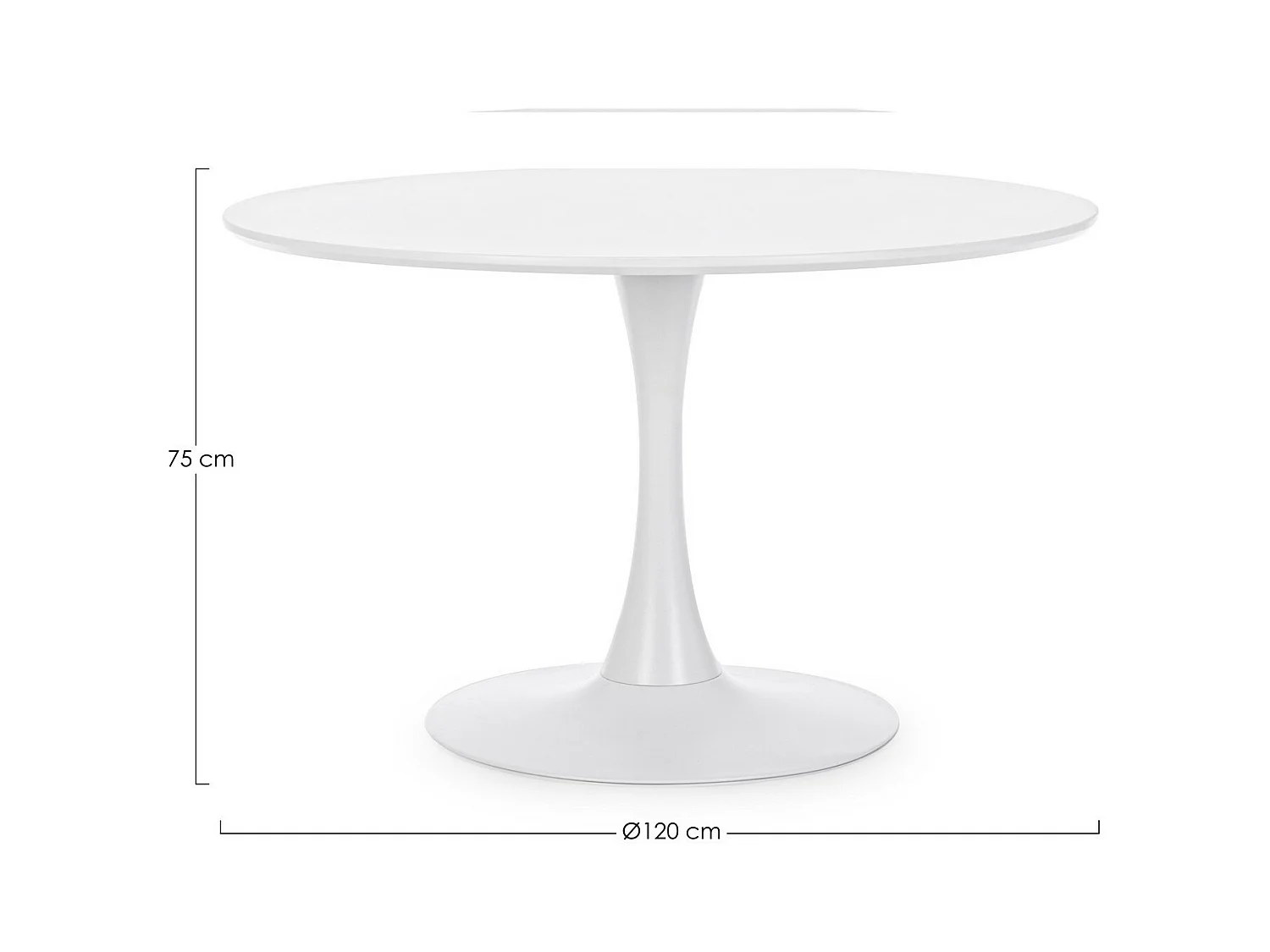 Table ronde blanche 120×75 cm - BLOOM
