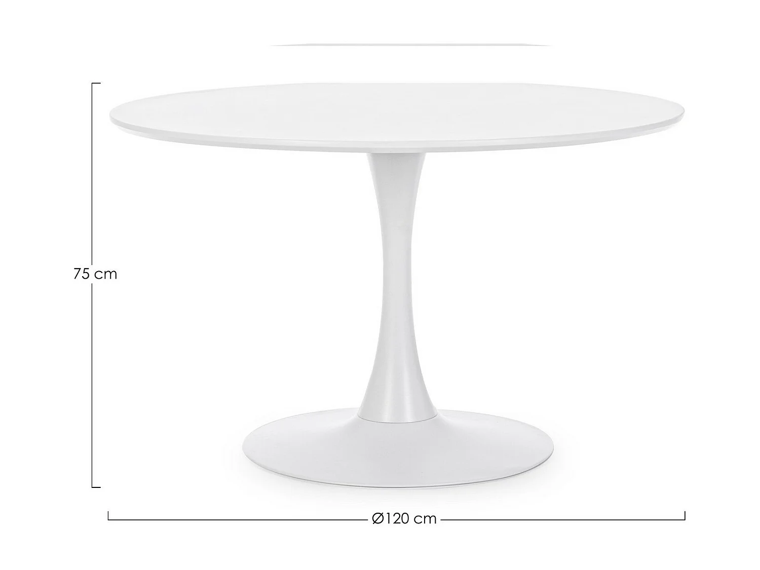 Tavolo bianco tondo 120×75 cm - BLOOM