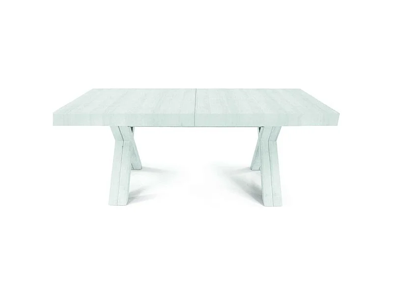 Ausziehbarer weißer Holztisch 160x90 cm - 410x90 cm - GALLIPOLI