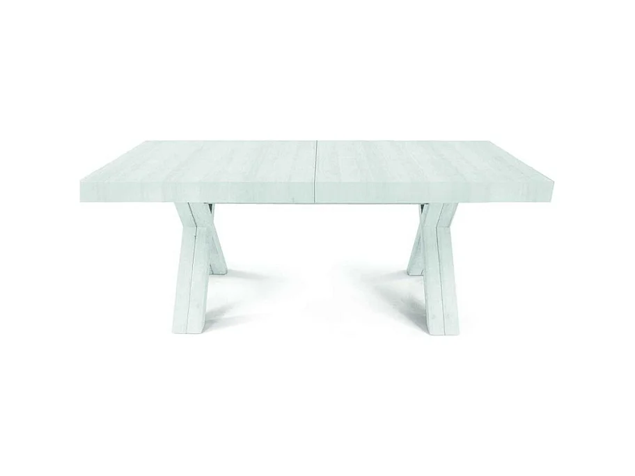 Table à rallonge en bois blanc 160x90 cm - 410x90 cm - GALLIPOLI