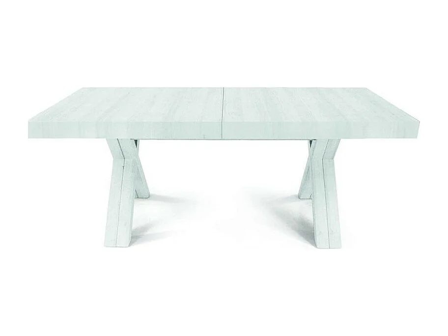 Table à rallonge en bois blanc 160x90 cm - 410x90 cm - GALLIPOLI