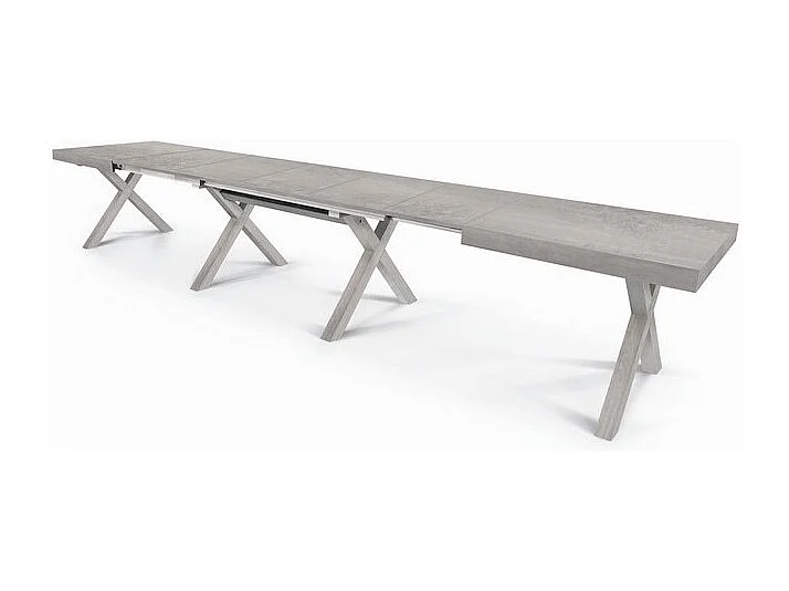 Table à rallonge en bois blanc 160x90 cm - 410x90 cm - GALLIPOLI