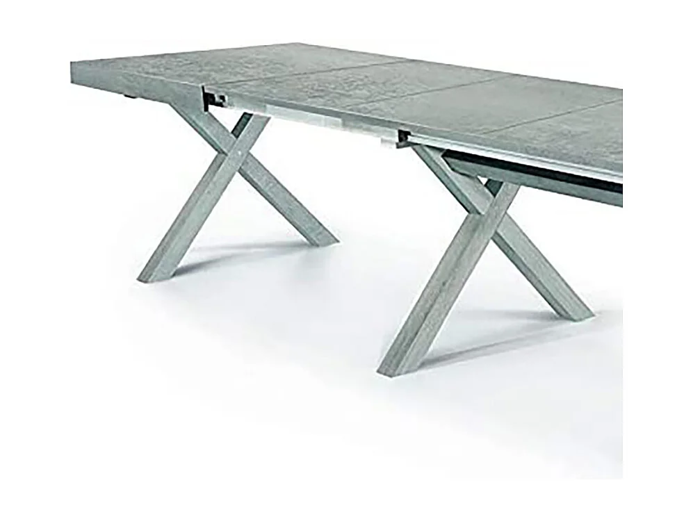 Mesa extensible de madera de beton 160x90 cm - 410x90 cm - GALLIPOLI