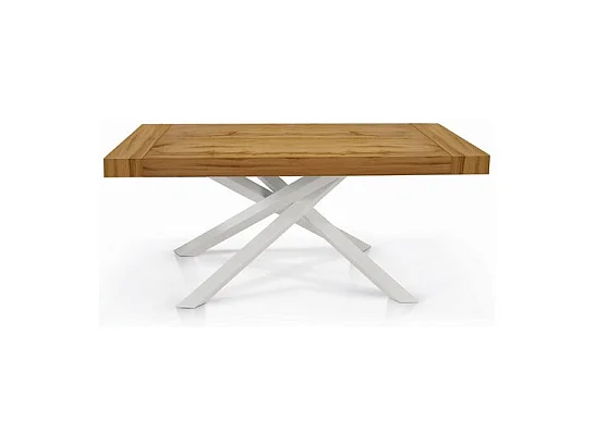 180x100 cm - 280x100 cm - Table à rallonge TRASTEVERE en chêne noueux
