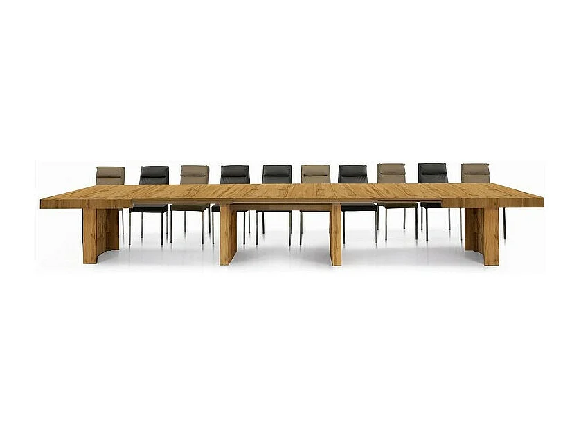 Table à rallonge en bois chêne noué 160x90 cm - 410x90 cm - JESOLO