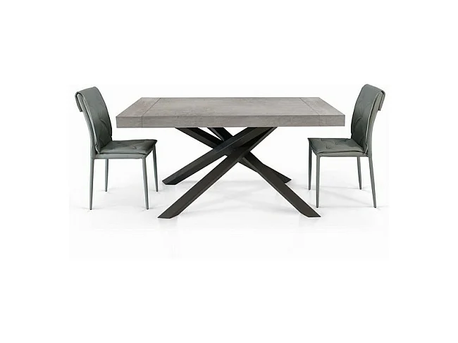 180x100 cm - 280x100 cm - TRASTEVERE - table à rallonge en bois finition beton