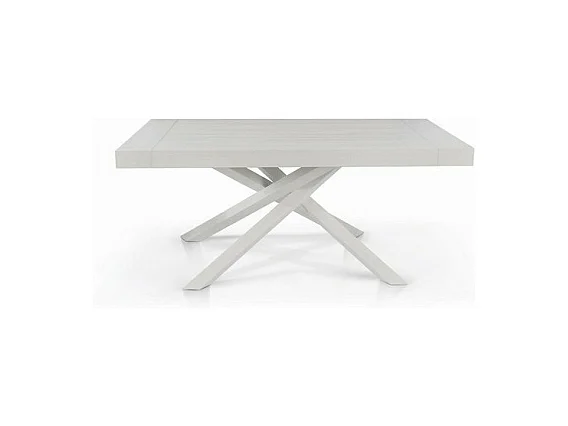 Table à rallonge en bois blanc 160x90 cm - 260x90 cm - TRASTEVERE