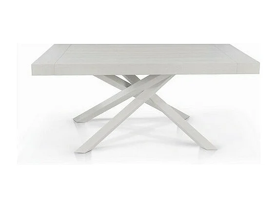 Table à rallonge en bois blanc 160x90 cm - 260x90 cm - TRASTEVERE