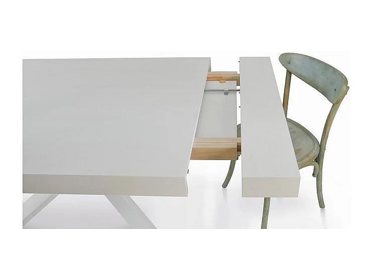 Table à rallonge en bois blanc 160x90 cm - 260x90 cm - TRASTEVERE