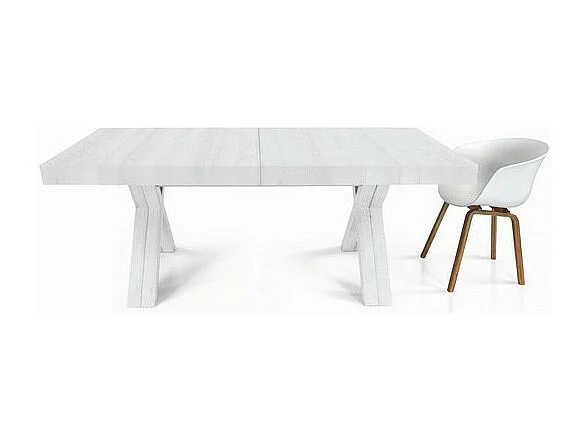 Mesa extensible de madera blanca 180x100 cm - 480x100 cm - GALLIPOLI