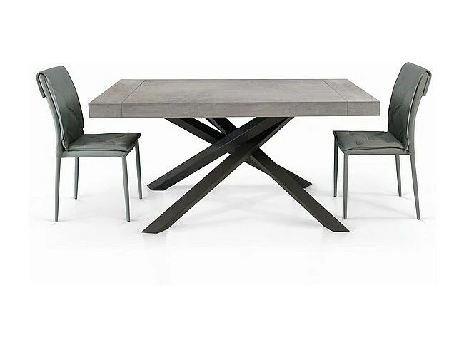 Mesa extensible de madera acabado beton 160x90 cm - 260x90 cm - TRASTEVERE