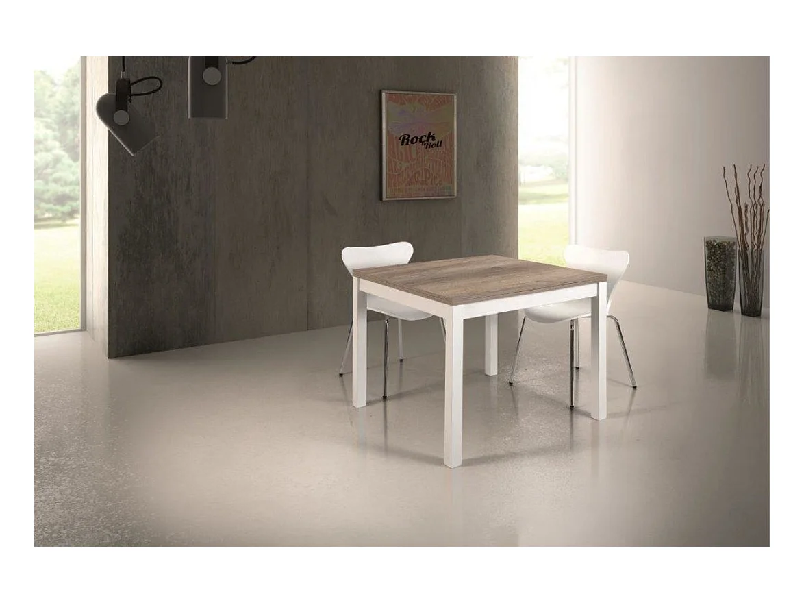 Table pliante carrée en bois 90x90 cm 180x90 cm - POSITANO