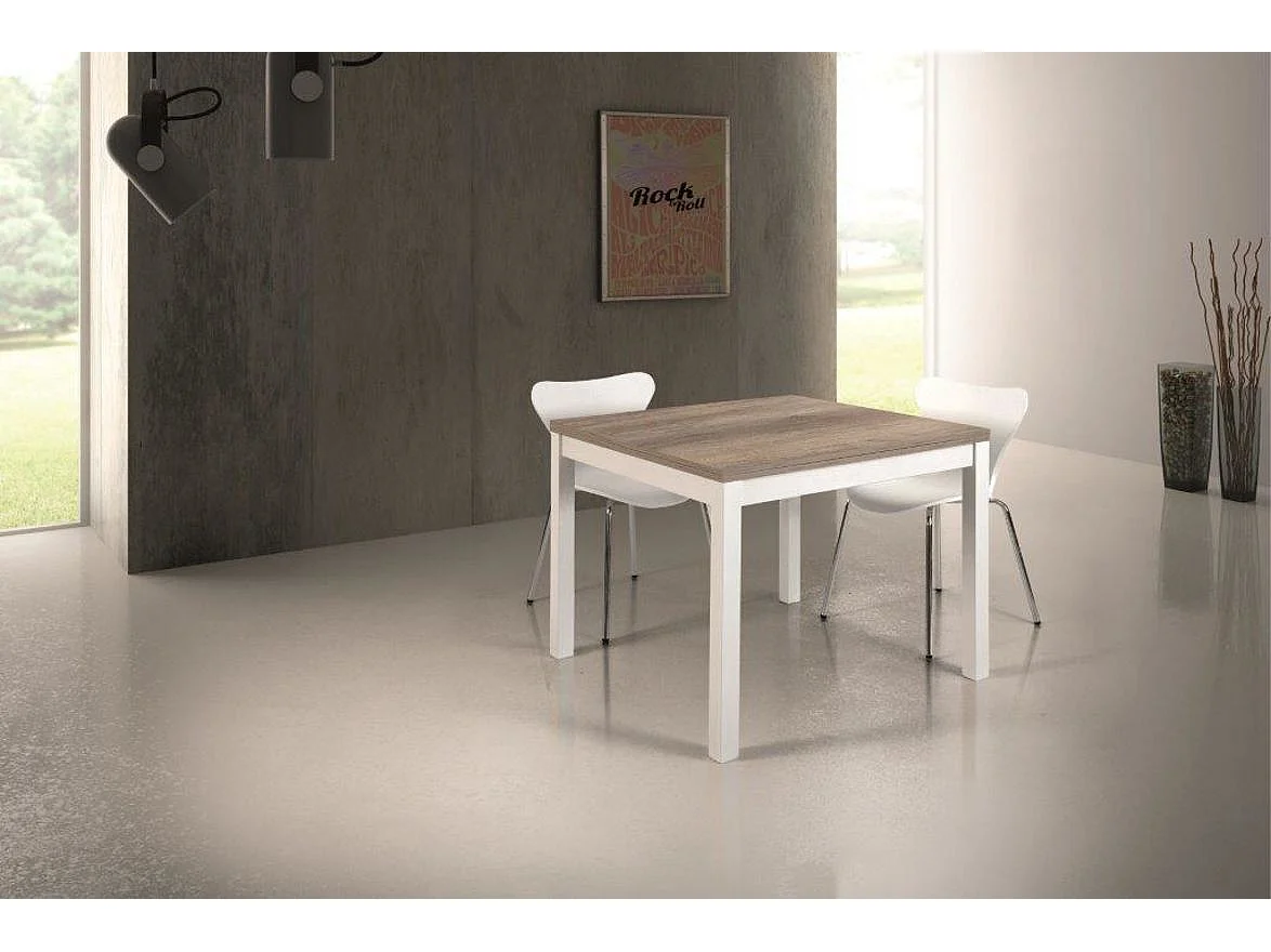 Tavolo quadrato in legno allungabile a libro 90x90 cm 180x90 cm - POSITANO