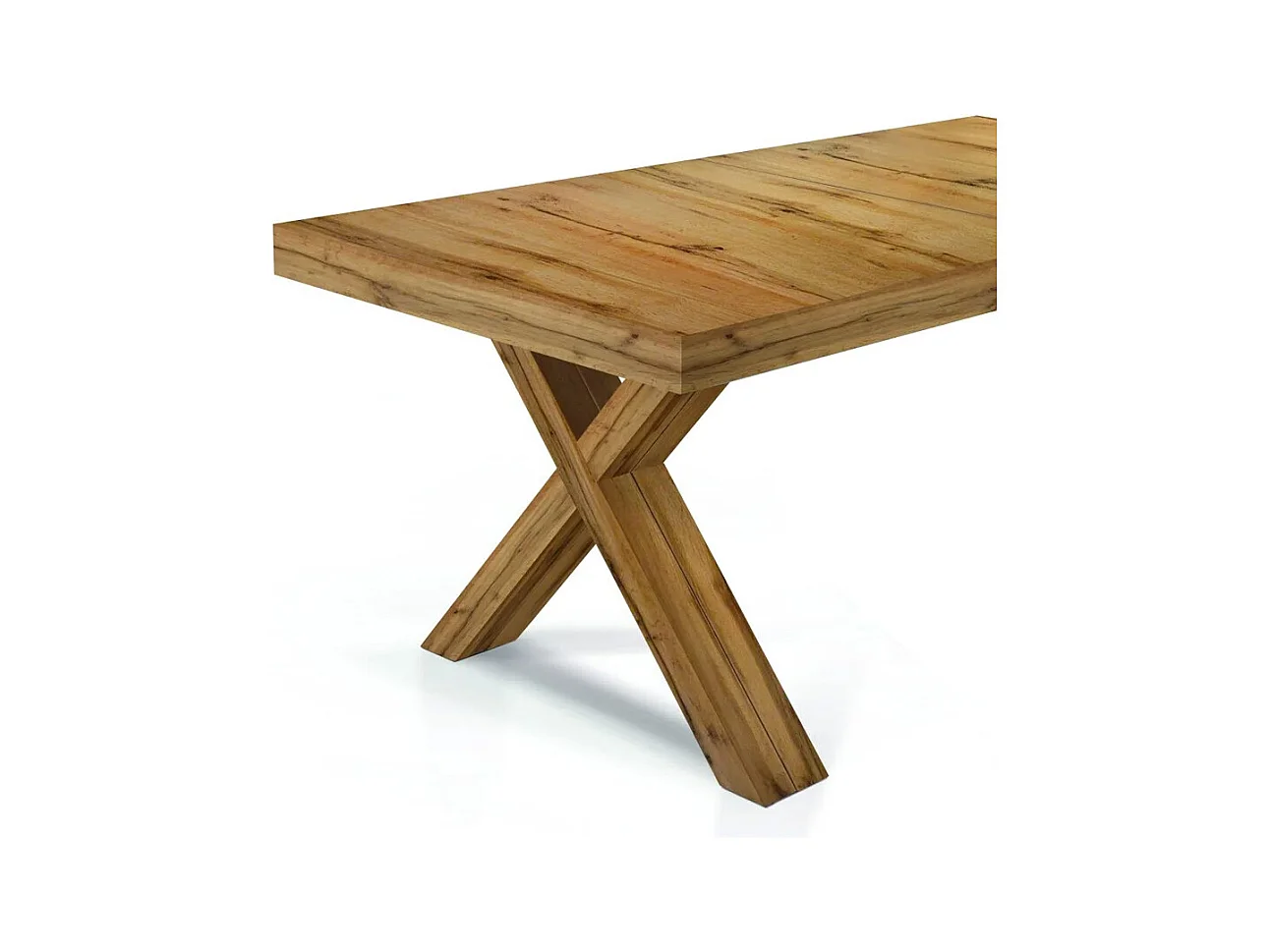 Table à rallonge en bois chêne noué 160x90 cm - 410x90 cm - GALLIPOLI