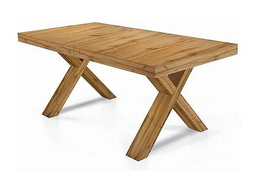 Mesa extensible de madera roble anudado 160x90 cm - 410x90 cm - GALLIPOLI